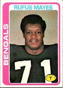 1978 Topps Football Card Rufus Mayes Cincinnati Bengals sk7047