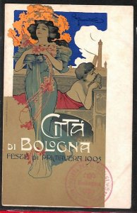 Lib341 - CARTOLINA d'Epoca Illustrata - FESTE di PRIMAVERA Bologna 1905 FRANZONI