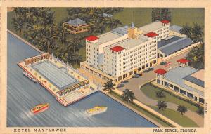 Art Deco hotel mayflower palm beach Florida antique postcard L3749