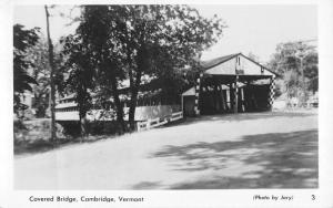 Cambridge Vermont Covered Bridge Real Photo Antique Postcard K87885