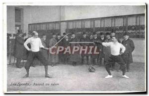 Postcard Ancient saber fencing Assault