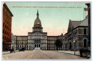 1912 Michigan Avenue West Washington Avenue Exterior Lansing Michigan Postcard