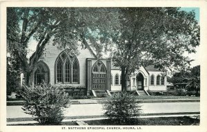 1920s Postcard: St. Matthews's Episcopal Church, Houma LA Terrebonne Parish