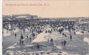 Boardwalk And Beach Attlantic City New Jersey 1911