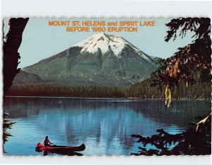 Postcard Mount St. Helens and Spirit Lake Before 1980 Eruption, Washington