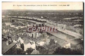 Old Postcard Lyon Panoramic View from Saint Just Coteau