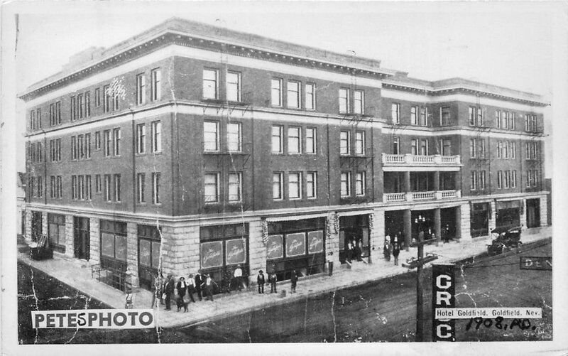 Nevada Goldfield Hotel C-1910 Image 1930s Repro RPPC Photo Postcard 22-5855