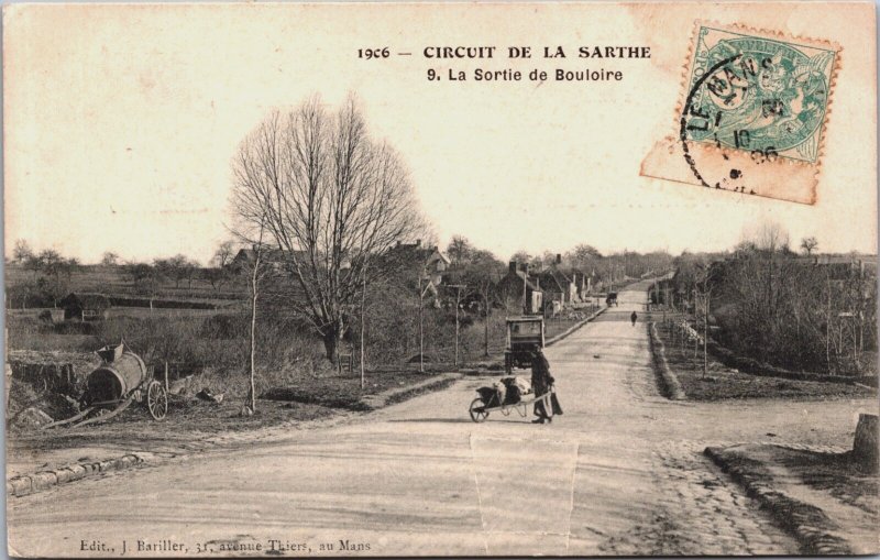 France Circuit de la Sarthe La Sortie de Bouloire Racing Postcard C063