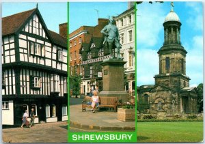 M-57229 Abbot's House Square & St Chad's Church Shrewsbury England