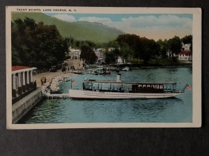 Yacht Scioto Lake George NY Litho Postcard H1295084011