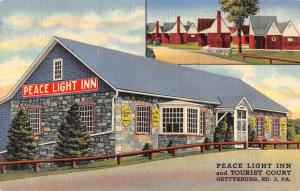 Gettsyburg Pennsylvania Peace Light Inn Multiview Linen Antique Postcard K22668
