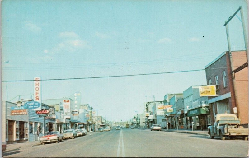 Prince George BC Third Avenue 1960s Vintage Postcard H25 