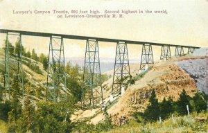 Idaho Lawyers Canyon Trestle Lewiston Grangeville Railroad Postcard 22-6441