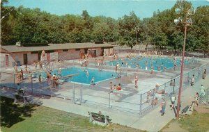 Postcard Indiana South Bend swimming pool Potawatomi Park Acme Tichnor 23-11008