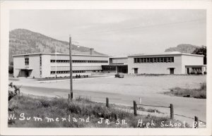 W. Summerland BC High School British Columbia Unused RPPC Postcard H52
