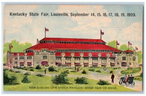 1910 Live Stock Pavilion Show Rain Shine Kentucky State Fair Louisville Postcard