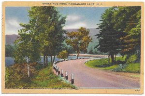 US Greetings from Packanack Lake. N.J. stamped and mailed 1960.  old card.