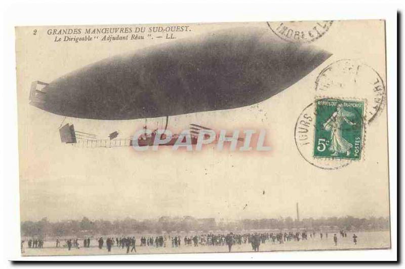 South West Maneuvers Old Postcard Airship Zeppelin Warrant Reau