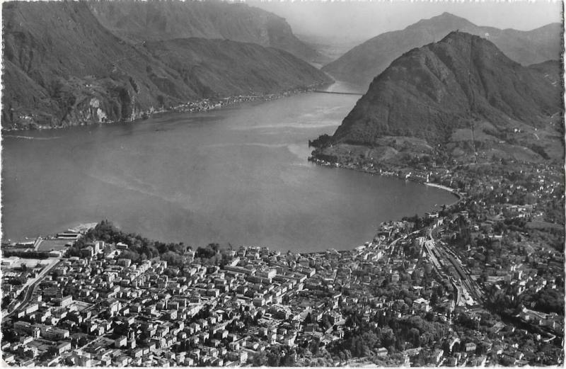 Switzerland Lugano col Monte San Salvatore Veduta aerea 01.19