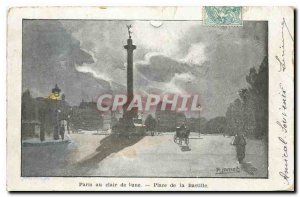 Old Postcard Paris Bastille Square