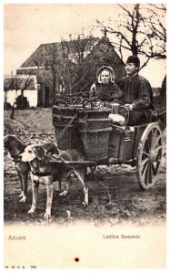 Farmers driving Dog pulled Wagon , Antwerp