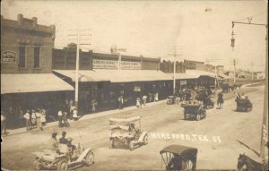 Hereford TX Street Scene Cars Store Signs c1910 Real Photo Postcard