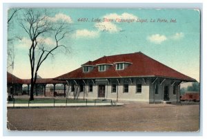 1912 Lake Shore Passenger Depot La Porte Indiana IN Posted Antique Postcard