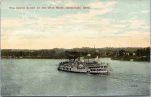 postcard The Island Queen on the Ohio River, Cincinnati, Ohio