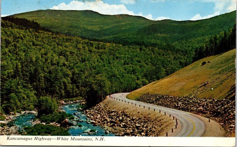 Kancamagus Highway White Mountains New Hampshire NH Postcard Cancel WOB Note 