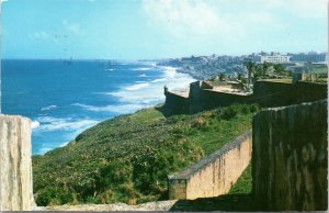 postcard Puerto Rico - Old Spanish Fort El Morro - posted Caracas Venezuela