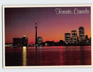 Postcard Beautiful Nigh View of Toronto Ontario Canada