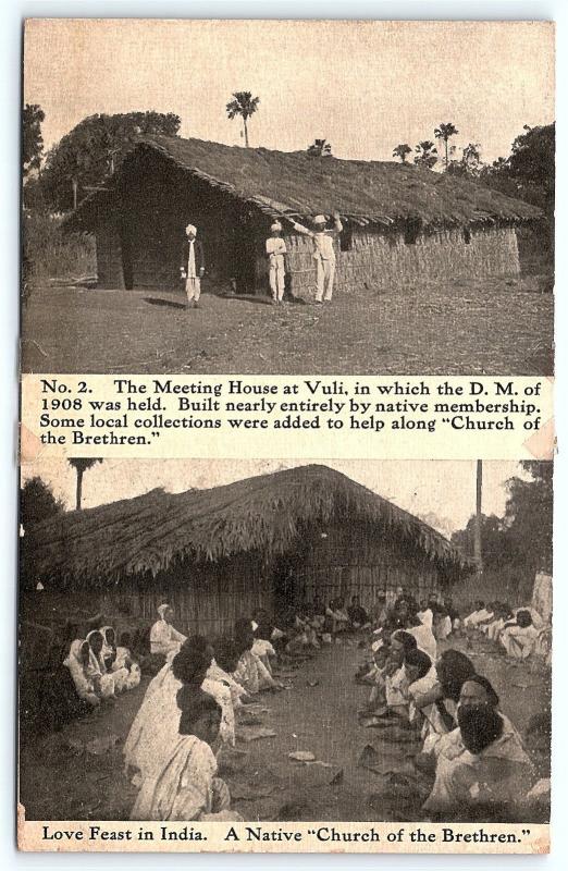Postcard The Meeting House at Vuli Love Feast India Church of the Brethren C24