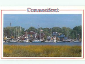 Vintage Post Card Connecticut Greeting Card Ships Boats Sail  CT   # 4702