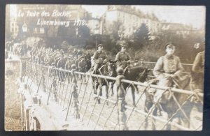 Mint Luxembourg RPPC Real Picture Postcard the flight of the Boches 1918 WWI