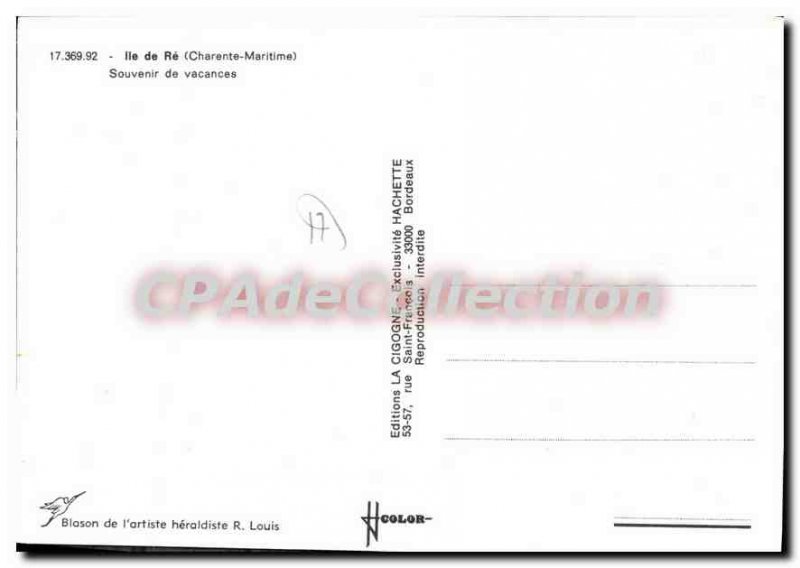 Postcard Modern Ile De Re Holiday Remembrance
