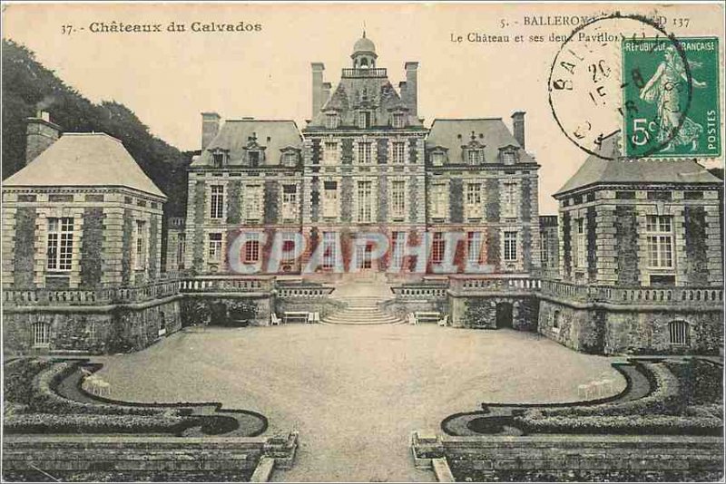 Old Postcard Chateaux Calvados Balleroy Le Chateau and den Pavilion