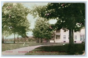 1909 Government Bldg. Fish Hatchery Mammoth Springs Arkansas AR Trees Postcard