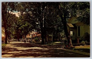 Main Street Maplecrest In The Catskills New York, Vintage Chrome Postcard