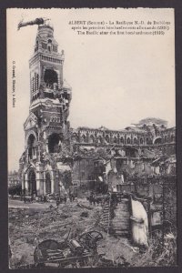 FRANCE, Postcard, Albert, The Basilic after the first bombardment, WWI