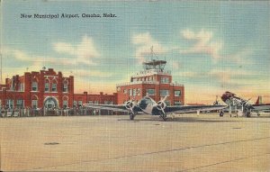 Omaha NE Airport, UA United & Mid-Continent Airlines, 1943 WWII Soldiers Mail