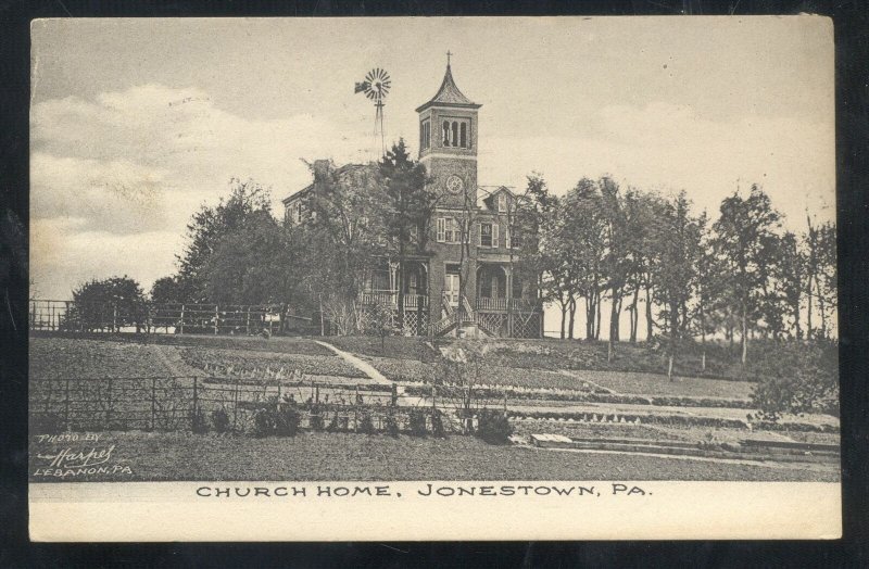 JONESTOWN PENNSYLVANIA PA. CHURCH HOME 1914 VINTAGE POSTCARD