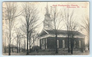 PRINCETON, IL Illinois ~ First PRESBYTERIAN CHURCH 1916 Bureau County Postcard