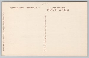 Charleston SC~Cypress Gardens Rowboat Tour~Spanish Moss~Flowers~Handcolor 1920s 