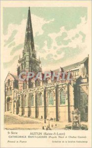 Old Postcard Autun (Saone et Loire) Cathedrale Saint Lazare (North Facade and...