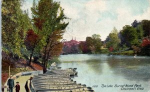 1907 The Lake at Burnet Wood Park Cincinnati OH Postcard