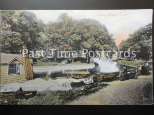 Kent HYTHE Military Canal shows Boat Repair & Hire Station c1906 by Straughan