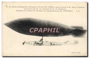 Old Postcard Jet Aviation Zeppelin Airship City of Paris Henri Deutsch Surcou...