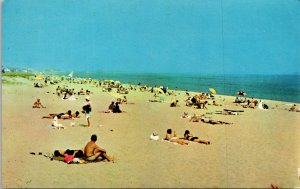 VINTAGE POSTCARD THE BEACH AT OCEAN PARK MAINE 1970's