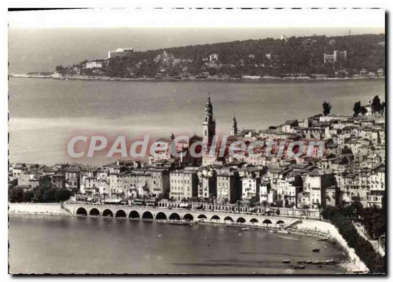 Modern Postcard La Cote D'Azur Menton Old City and Cap Martin