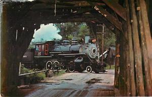 Steamtown Bellow Falls Vermont, # 15 Passes Bartonsville Covered Bridge, Chrome